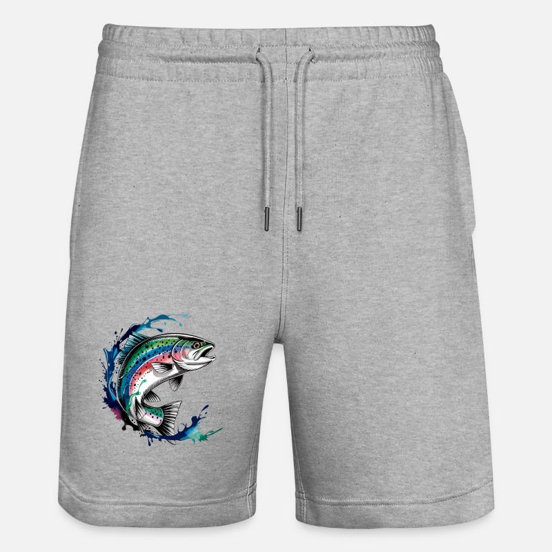 Saut de truite sauteuse - Short de jogging bio TRAINER Stanley/Stella unisexe - gris chiné