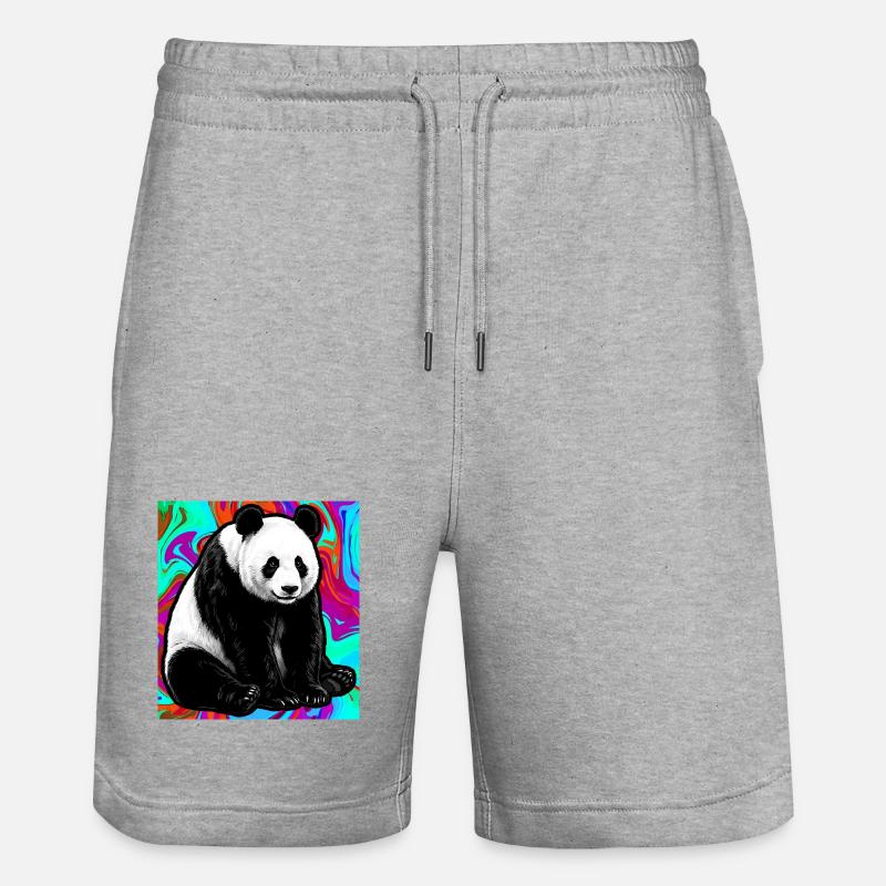 Panda - Stanley/Stella Unisex Bio Joggingshorts Trainer - Grau meliert