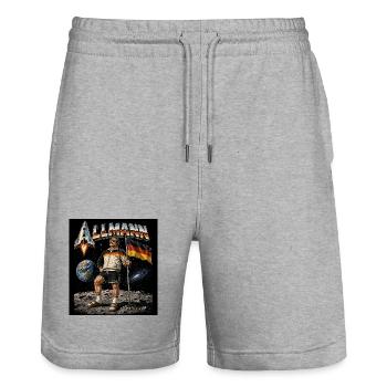 Allmann - Stanley/Stella Unisex Bio Joggingshorts Trainer  - Grau meliert - Vorne - Nik (191cm) & Marisol (170cm)