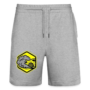 Car Gas Icon Car Racing - Stanley/Stella Trainer Unisex Organic Jogging Shorts - heather grey - Front - Nik (191cm) & Marisol (170cm)