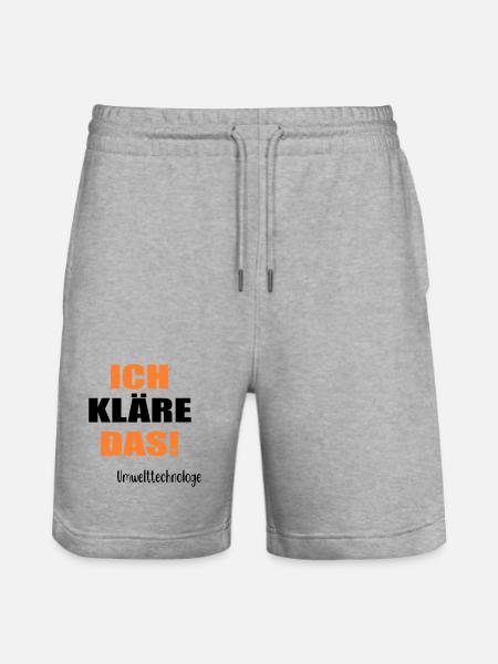 Umwelttechnologe Abwasser - Stanley/Stella Unisex Bio Joggingshorts Trainer  - Grau meliert