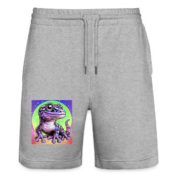 Gecko - Stanley/Stella Unisex Bio Joggingshorts Trainer  - Grau meliert - Vorne - Nik (191cm) & Marisol (170cm)