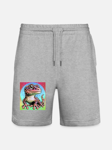 Gecko - Stanley/Stella Unisex Bio Joggingshorts Trainer - Grau meliert