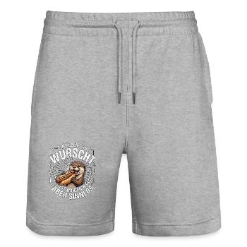 Hot Dog Otter Wurst - Stanley/Stella Unisex Bio Joggingshorts Trainer  - Grau meliert - Vorne - Nik (191cm) & Marisol (170cm)