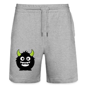 Bold Monster Mascot Streetwear Graphic - Stanley/Stella Unisex Bio Joggingshorts Trainer  - Grau meliert - Vorne - Nik (191cm) & Marisol (170cm)