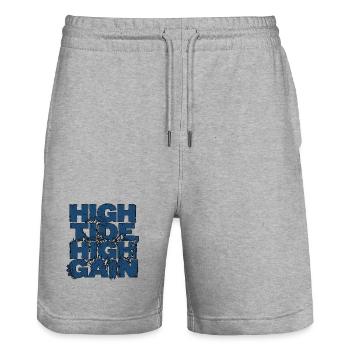 Surf Rock High Tide - Stanley/Stella Trainer Unisex Organic Jogging Shorts - heather grey - Front - Nik (191cm) & Marisol (170cm)