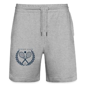Club de tennis vintage - Esthétique rétro de club de campagne - - Short de jogging bio TRAINER Stanley/Stella unisexe - gris chiné - Devant - Nik (191cm) & Marisol (170cm)