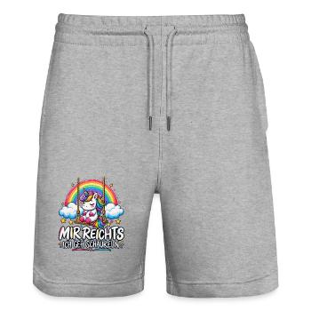 Mir reicht’s – Ich geh schaukeln - Stanley/Stella Unisex Bio Joggingshorts Trainer  - Grau meliert - Vorne - Nik (191cm) & Marisol (170cm)