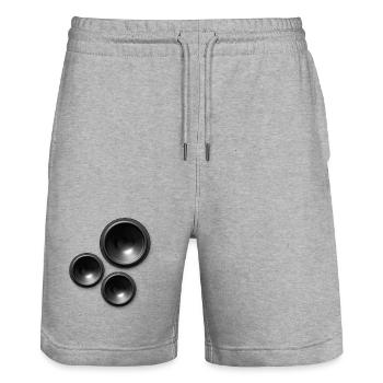 speaker speakers - Stanley/Stella Trainer Unisex Organic Jogging Shorts - heather grey - Front - Nik (191cm) & Marisol (170cm)