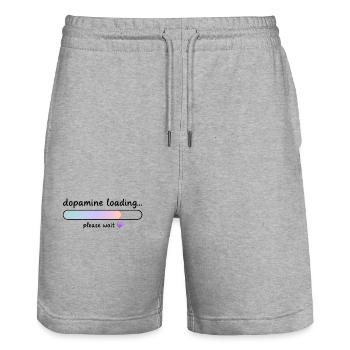 Dopamine Loading Gradient - Stanley/Stella Trainer Unisex Organic Jogging Shorts - heather grey - Front - Nik (191cm) & Marisol (170cm)