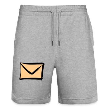 Icône Lettre / Enveloppe. Courrier / E-mail. - Short de jogging bio TRAINER Stanley/Stella unisexe - gris chiné - Devant - Nik (191cm) & Marisol (170cm)
