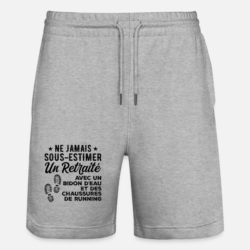 Humour Course à Pied Retraite - Short de jogging bio TRAINER Stanley/Stella unisexe - gris chiné