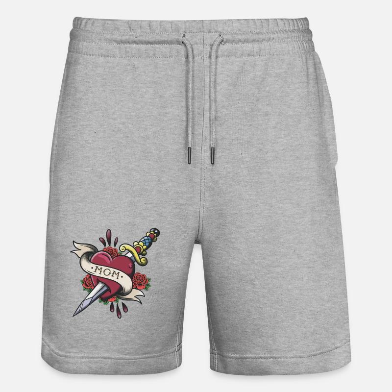 Heart Tattoo Mum Graphic Art - Short de jogging bio TRAINER Stanley/Stella unisexe - gris chiné