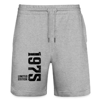 1975 Jahrgang Limited Edition - Stanley/Stella Unisex Bio Joggingshorts Trainer  - Grau meliert - Vorne - Nik (191cm) & Marisol (170cm)