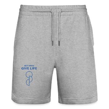 Organ Donation - Get Inked Give Life - Stanley/Stella Trainer Unisex Organic Jogging Shorts - heather grey - Front - Nik (191cm) & Marisol (170cm)