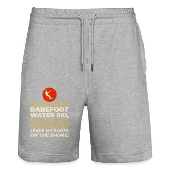 Barefoot Water Skiing Extreme Sports Barefooting - Stanley/Stella Trainer Unisex Organic Jogging Shorts - heather grey - Front - Nik (191cm) & Marisol (170cm)