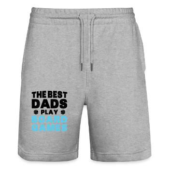 Best Fathers Play Gift Board Games - Stanley/Stella Trainer Unisex Organic Jogging Shorts - heather grey - Front - Nik (191cm) & Marisol (170cm)