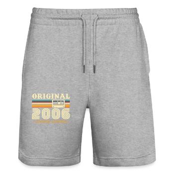 Original 2006 Jahrgang Geburtstag Geschenk - Stanley/Stella Unisex Bio Joggingshorts Trainer  - Grau meliert - Vorne - Nik (191cm) & Marisol (170cm)
