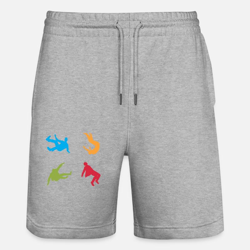 Parkour Traceur Freerunner - Short de jogging bio TRAINER Stanley/Stella unisexe - gris chiné