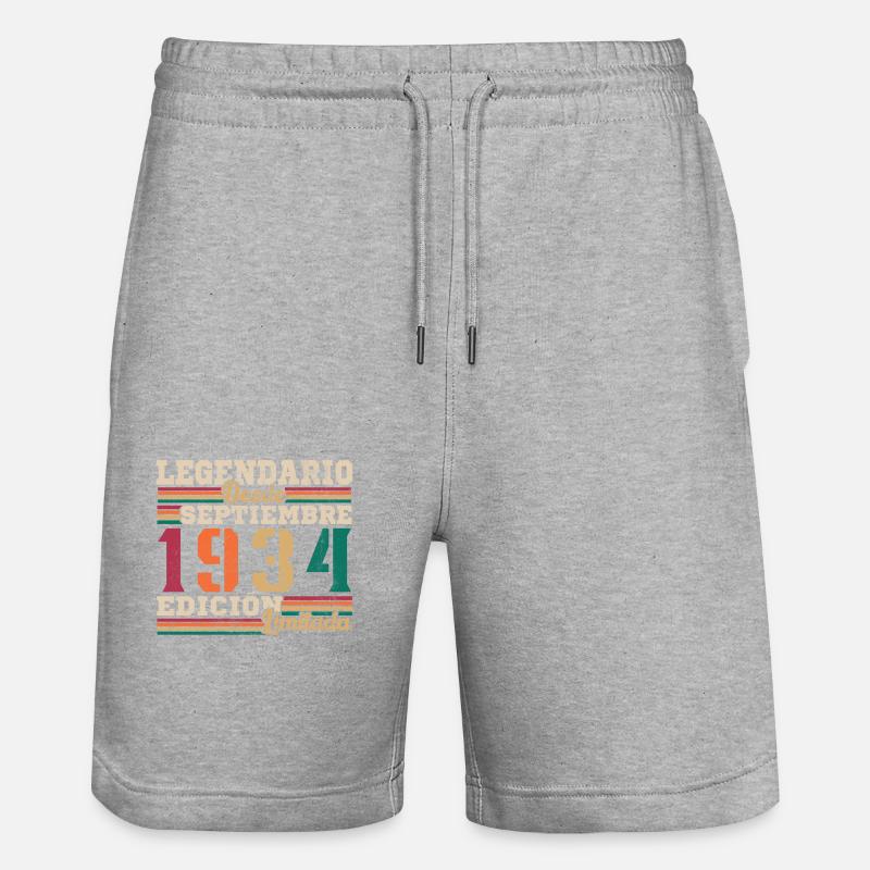 Légendaire depuis 1934 Septembre - Short de jogging bio TRAINER Stanley/Stella unisexe - gris chiné