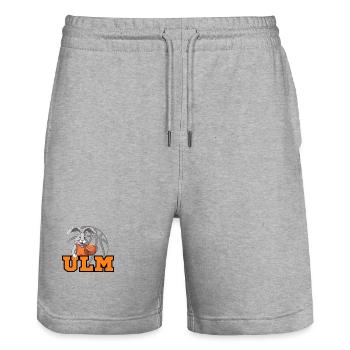 Ulm, ma ville ! - Short de jogging bio TRAINER Stanley/Stella unisexe - gris chiné - Devant - Nik (191cm) & Marisol (170cm)