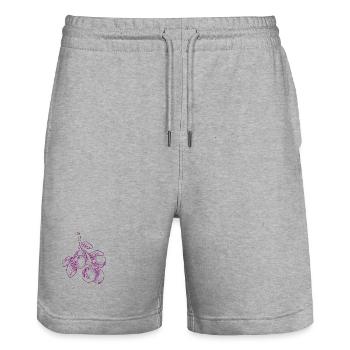 BLAUBEERE ZWEIG - Stanley/Stella Unisex Bio Joggingshorts Trainer  - Grau meliert - Vorne - Nik (191cm) & Marisol (170cm)