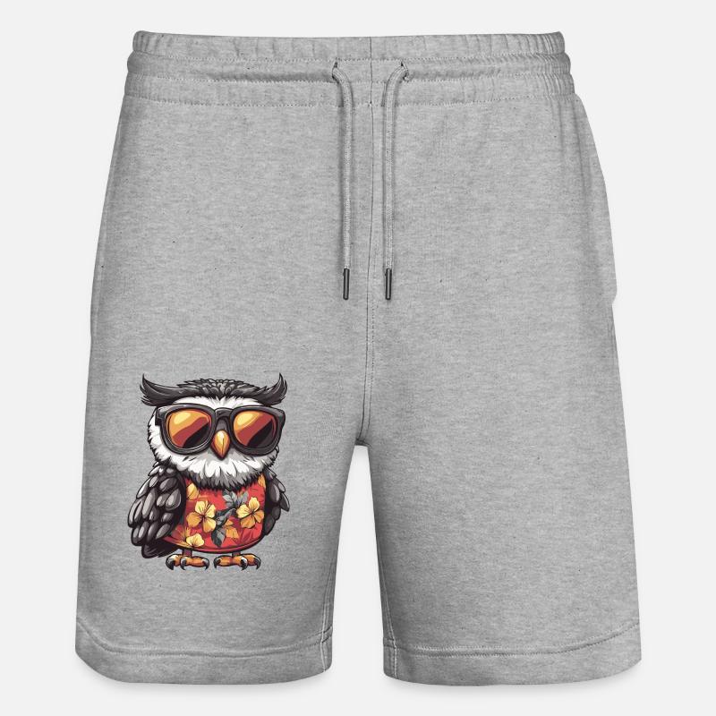 hibou drôle d’été - Short de jogging bio TRAINER Stanley/Stella unisexe - gris chiné