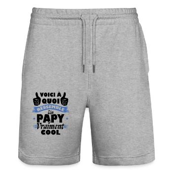 Voici à quoi ressemble un papy vraiment cool - Short de jogging bio TRAINER Stanley/Stella unisexe - gris chiné - Devant - Nik (191cm) & Marisol (170cm)