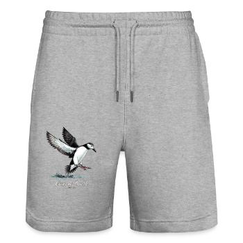 Guillemot de Troil Cezembre coeur de Breizh - Stanley/Stella Unisex Bio Joggingshorts Trainer  - Grau meliert - Vorne - Nik (191cm) & Marisol (170cm)