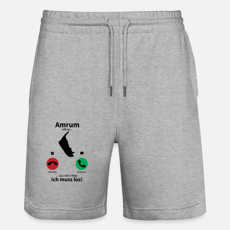 Amrum ruft an... - Stanley/Stella Unisex Bio Joggingshorts Trainer  - Grau meliert