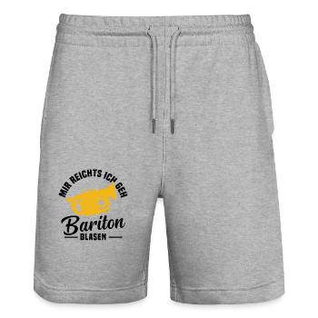 Mir reichts ich geh Bariton blasen - Stanley/Stella Unisex Bio Joggingshorts Trainer  - Grau meliert - Vorne - Nik (191cm) & Marisol (170cm)