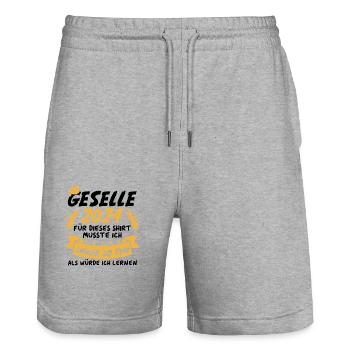 Geselle 2024 - Stanley/Stella Unisex Bio Joggingshorts Trainer  - Grau meliert - Vorne - Nik (191cm) & Marisol (170cm)