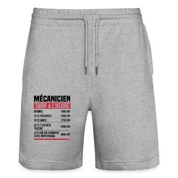 Mechaniker Stundensatz Humor Geschenkidee - Stanley/Stella Unisex Bio Joggingshorts Trainer  - Grau meliert - Vorne - Nik (191cm) & Marisol (170cm)