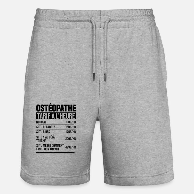 Osteopath Stundensatz Geschenkidee Humor - Stanley/Stella Unisex Bio Joggingshorts Trainer  - Grau meliert