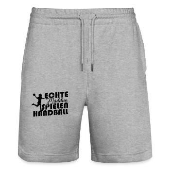 Echte Mädchen spielen Handball - Stanley/Stella Unisex Bio Joggingshorts Trainer  - Grau meliert - Vorne - Nik (191cm) & Marisol (170cm)