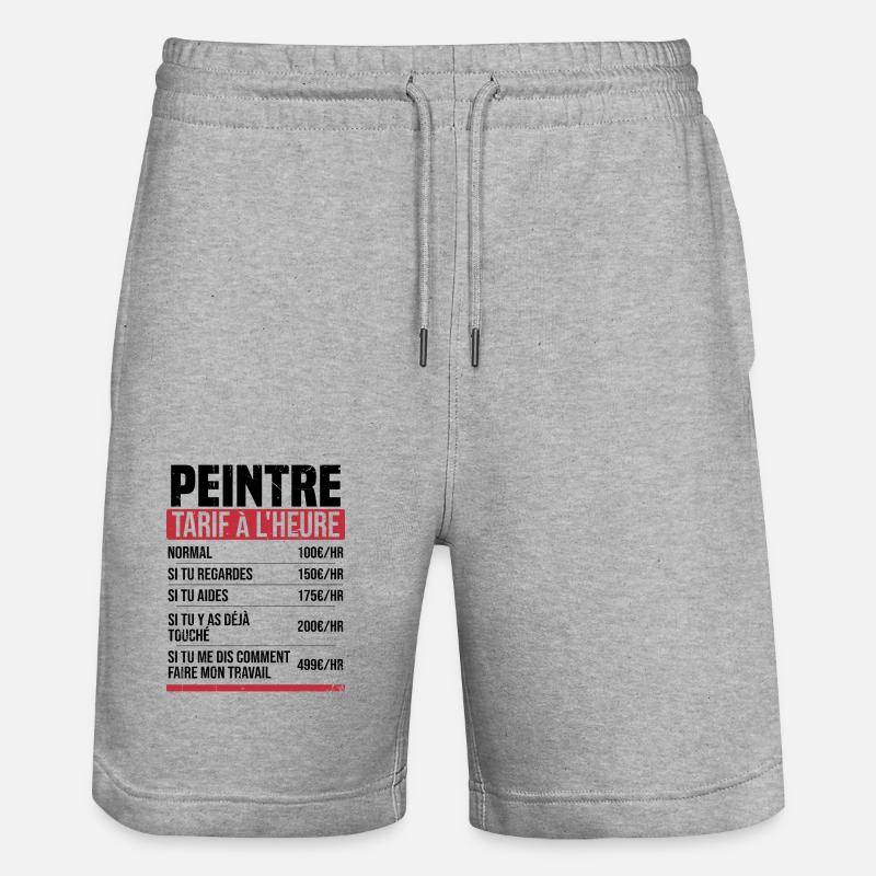 Maler Stundensatz Humor Geschenkidee - Stanley/Stella Unisex Bio Joggingshorts Trainer - Grau meliert