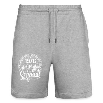 juillet 1976 Original:48 Ans Cadeau d'Anniversaire - Short de jogging bio TRAINER Stanley/Stella unisexe - gris chiné - Devant - Nik (191cm) & Marisol (170cm)