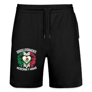 Mother's Day, Mexican Mom, Maternity, Best - Stanley/Stella Trainer Unisex Organic Jogging Shorts - black - Front - Nik (191cm) & Marisol (170cm)