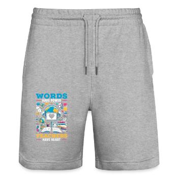 Ell-lehrer, Der Englischlerner Unterrichtet - Stanley/Stella Unisex Bio Joggingshorts Trainer  - Grau meliert - Vorne - Nik (191cm) & Marisol (170cm)