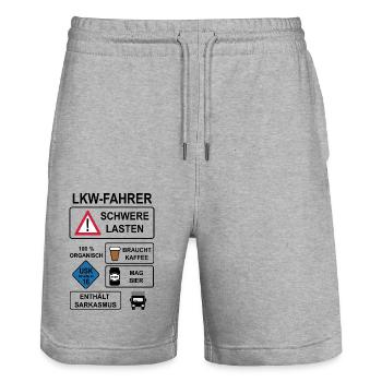 LKW Fahrer - Stanley/Stella Unisex Bio Joggingshorts Trainer  - Grau meliert - Vorne - Nik (191cm) & Marisol (170cm)