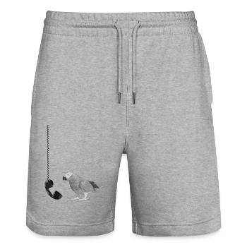 Téléphone - Short de jogging bio TRAINER Stanley/Stella unisexe - gris chiné - Devant - Nik (191cm) & Marisol (170cm)
