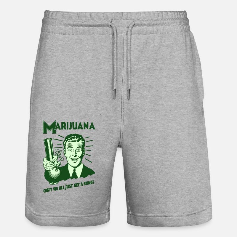 Graphique rétro de marijuana - Short de jogging bio TRAINER Stanley/Stella unisexe - gris chiné