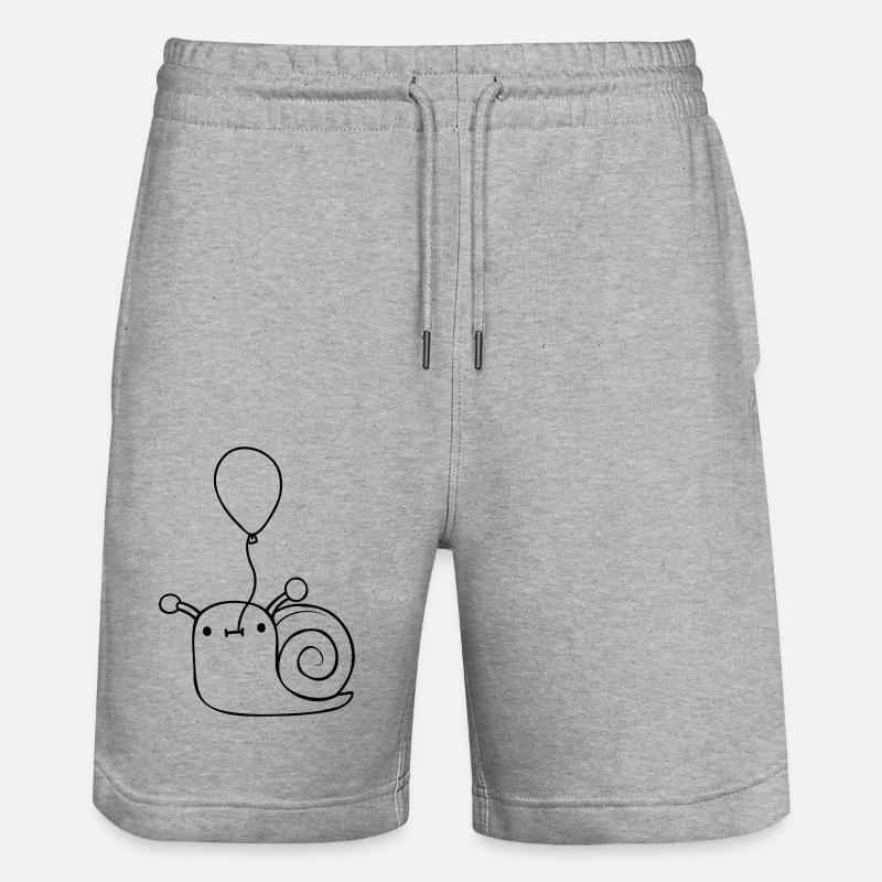Balloon Snail Cute - Stanley/Stella Trainer Unisex Organic Jogging Shorts - heather grey