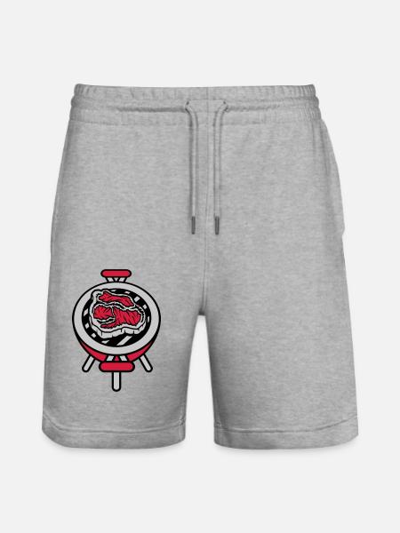 Small Grill Steak BBQ - Stanley/Stella Trainer Unisex Organic Jogging Shorts - heather grey