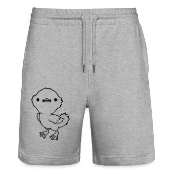 Little lovely cute duckling - Stanley/Stella Trainer Unisex Organic Jogging Shorts - heather grey - Front - Nik (191cm) & Marisol (170cm)