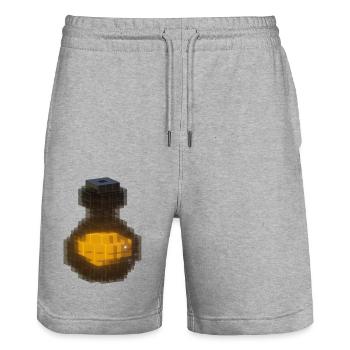 3D Design Noir Cubes 3D Bouteille Potion Orange 2023 - Short de jogging bio TRAINER Stanley/Stella unisexe - gris chiné - Devant - Nik (191cm) & Marisol (170cm)