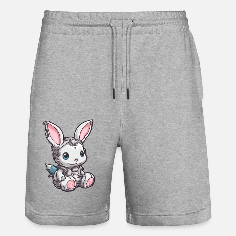 Cyber lapin 1 - Short de jogging bio TRAINER Stanley/Stella unisexe - gris chiné