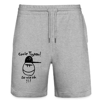 Coole Typen, so wie ich! - Stanley/Stella Unisex Bio Joggingshorts Trainer  - Grau meliert - Vorne - Nik (191cm) & Marisol (170cm)