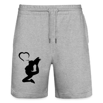 Dancing Dance Music - Stanley/Stella Trainer Unisex Organic Jogging Shorts - heather grey - Front - Nik (191cm) & Marisol (170cm)