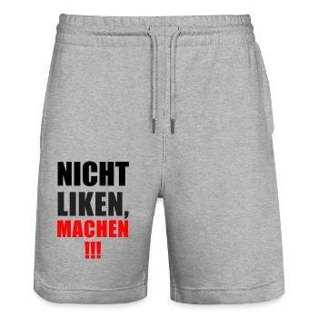 Nicht Liken, Machen! - Stanley/Stella Unisex Bio Joggingshorts Trainer  - Grau meliert - Vorne - Nik (191cm) & Marisol (170cm)